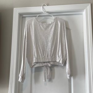 Peach Love California White Cutout Bow Sweater